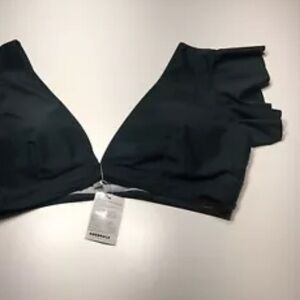 Cocoshop ruffle green Gray Bikini Swim Top